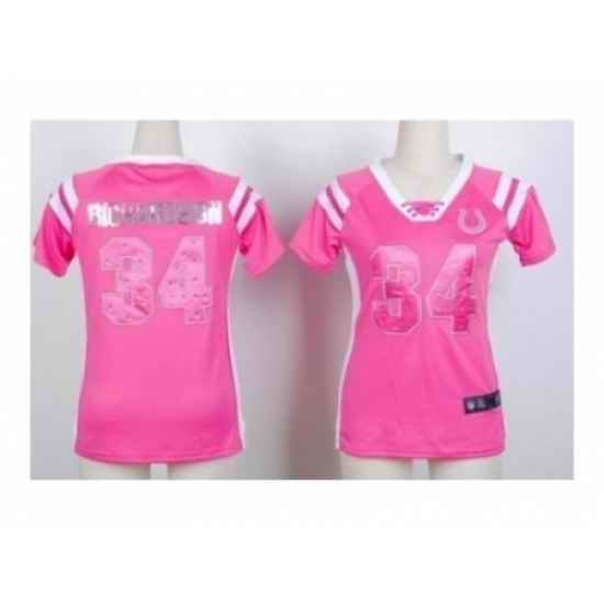 Nike Women NFL Jerseys Indianapolis Colts #34 richardson pink[fashion Rhinestone sequins]